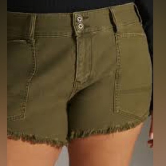 Pilcro Anthropologie The Wanderer Olive Green Utility Shorts 31 - Picture 1 of 8